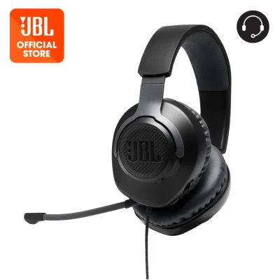 JBL Quantum 100 Wired over-ear gaming headset with a detachable mic (Black)