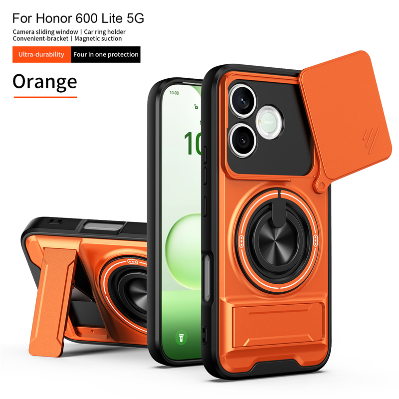 Armor Phone Case For Honor 600 Lite 5G Cover Lens Protection Magnetcic Ring Stand Holder Back Shell Fundas - Image 2