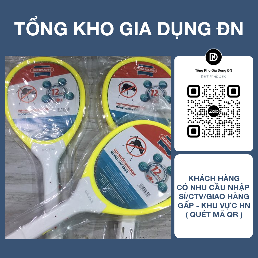 Vợt muỗi SUNHOUSE SHE-E200 - Bảo hành 12 tháng