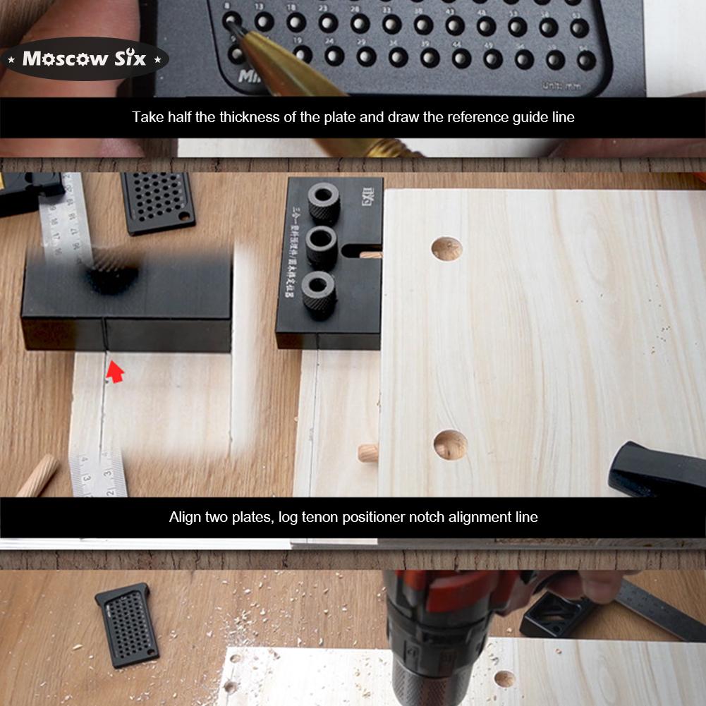【Top quality】 3 trong 1 điều chỉnh doweling Jig khoan gia công gỗ thiết bị định vị hướng dẫn puncher