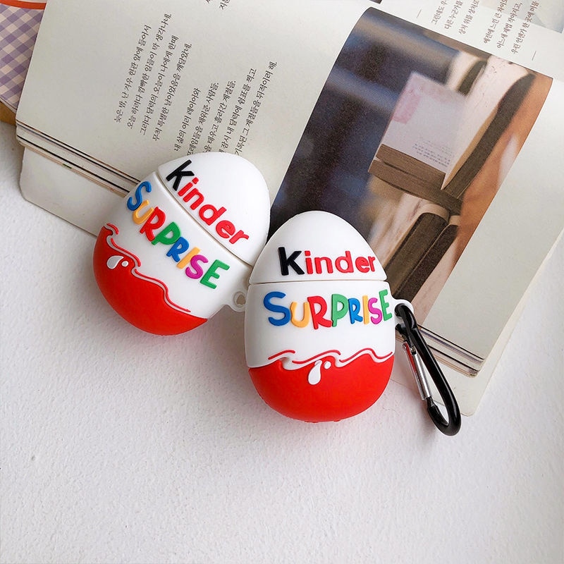 New Trolly Egg KINDER JOY Surprise Soft Silicone Earphone Case For Airpods