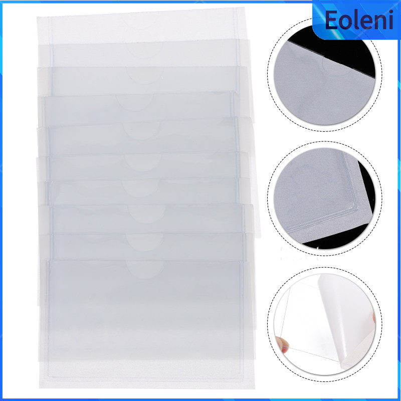 Eoleni 10 cái Index Card Pockets Tự dính Index Card Holders Clear Card Pockets