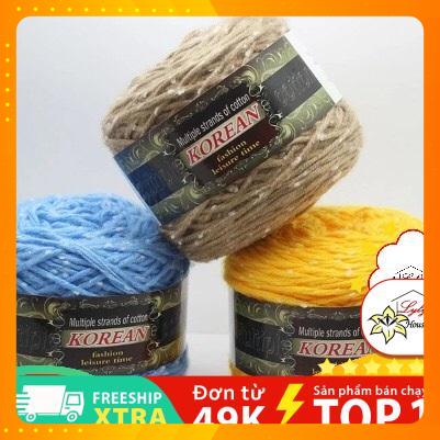 Len mohair bánh sợi bông và nhẹ - cuộn 200gr - len mềm giữ ấm tốt dùng đan khăn, đan áo, đan mũ