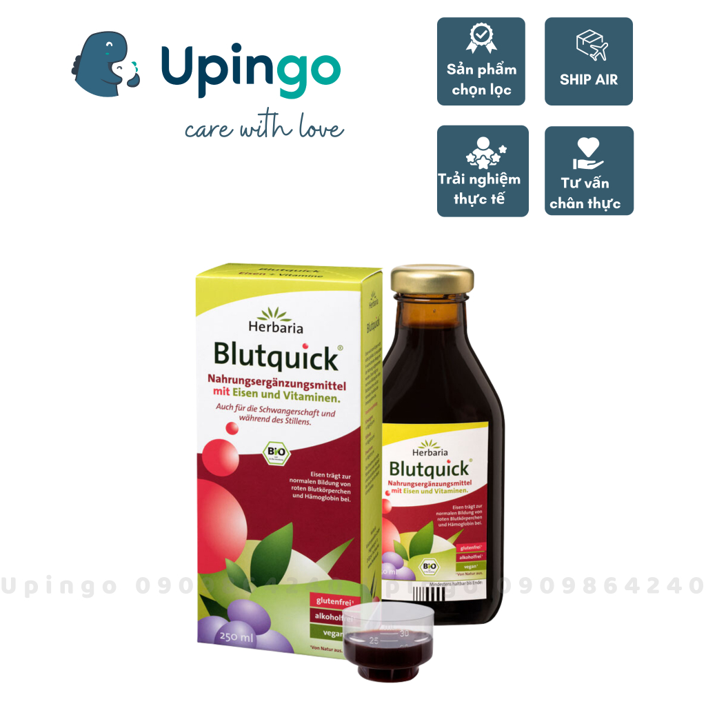 Nước ép trái cây bổ sắt Blutquick hữu cơ 250ml