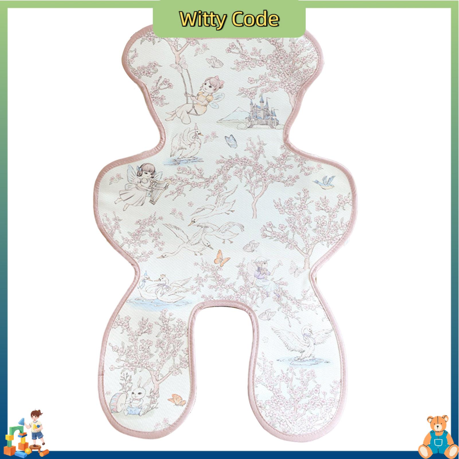 Witty Code Ab Side Design Stroller Cushion Plant-active Printing Stroller Mat Universal Car Seat Cooler Pad for Baby Stroller Breathable Cooling Mat for High Chair Safety Seat Top