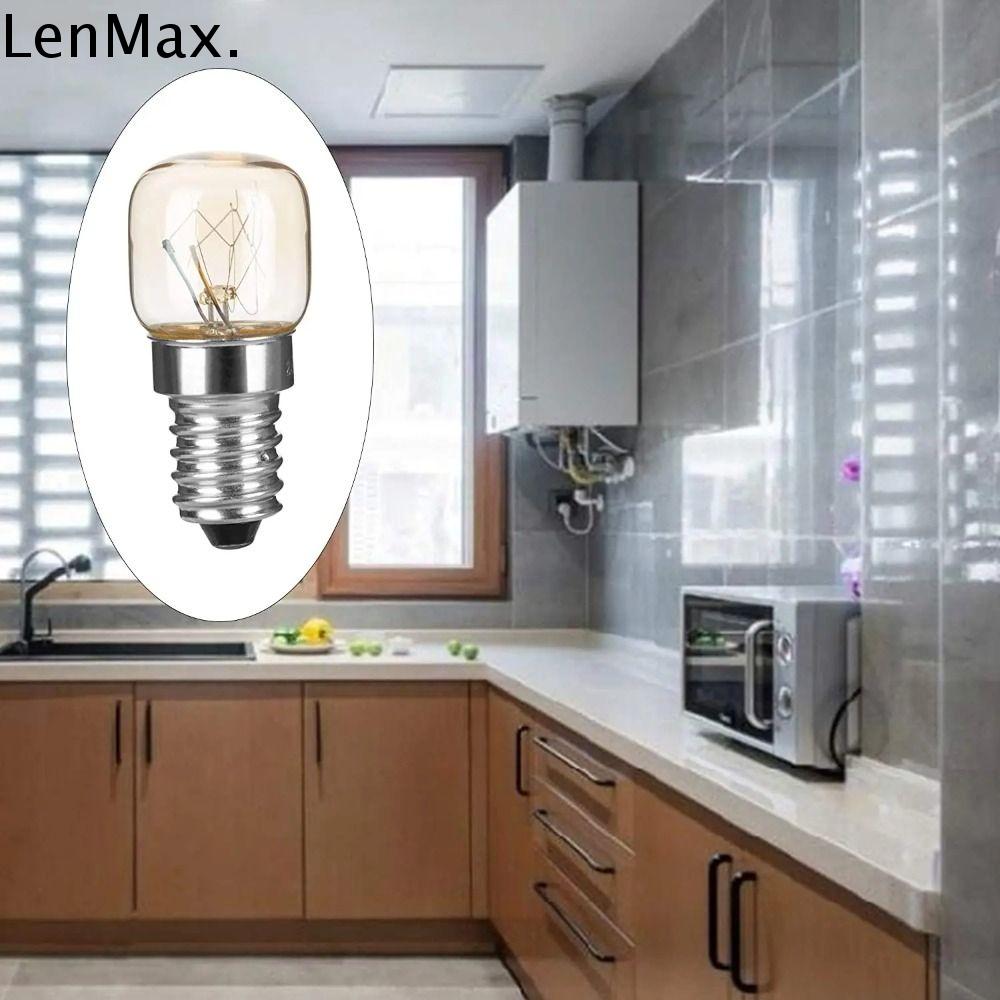 LENMAX. 2pcs E14 Bóng đèn Muối 15W Kính trong suốt Bóng đèn pygmy Đèn lò nướng 300 độ Đèn pha lê Muối Tủ lạnh