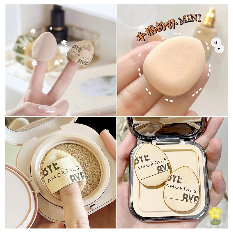 Mút trang điểm AMORTALS đeo ngón tay mini hình quả trứng dưỡng ẩm thấm hút tốt