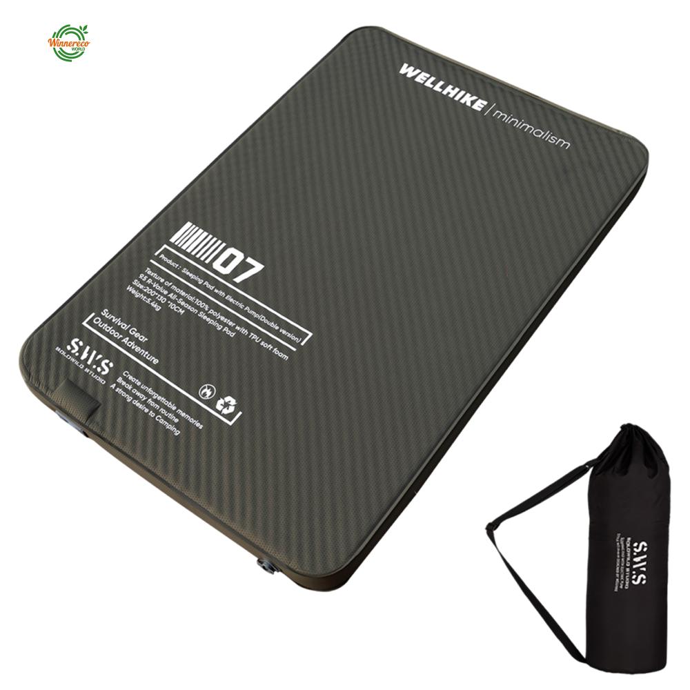 Double Inflatable Camping Mat พร้อมปั๊มในตัวแบบพกพา Camping Inflating Pad สำหรับกลางแจ้ง Backpacking Hiking Beach[Winnereco World] ราคา 5,448 บาท*ส่งฟรี