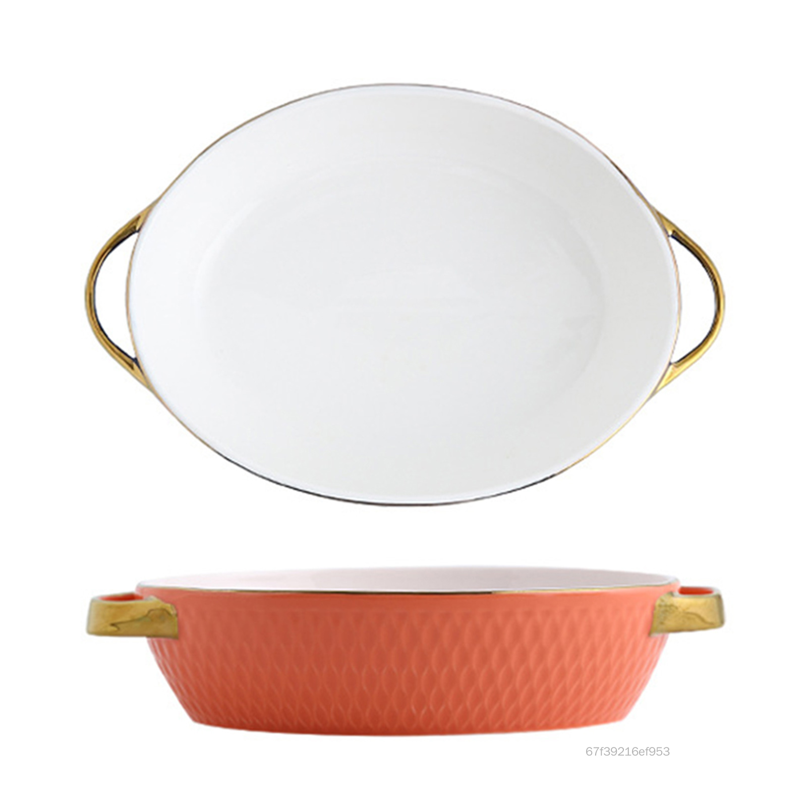 Nordic Style Baking Pan Double Handle Ceramic Baking Pan Daily Household Items Lazfly-VN