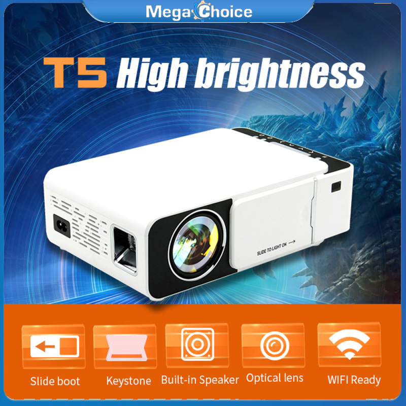 MegaChoice【100%Original】Mini Led Projector Wifi Wireless Mirror Phone Miracast 1080p Lcd Video Movie Party Projector T5 Smart Version ราคา 2,752 บาท*ส่งฟรี