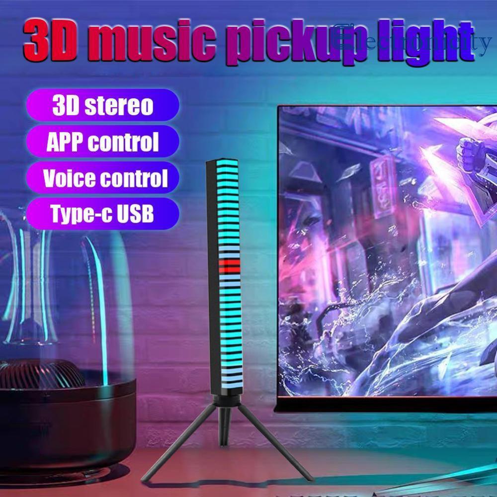 D10 bằng giọng nói-kích hoạt 3D RGB 32 LED đón dải ánh sáng thanh treo đèn cho xe máy tính