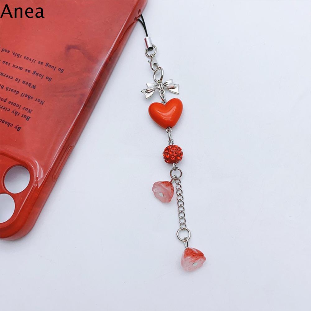 ANEA trang trí điện thoại dây chuyền điện thoại Y2K Dây chìa khóa Dây buộc thời trang Móc chìa khóa Y2K Trang sức móc khóa Đính cườm Dây đeo điện thoại Trang trí túi