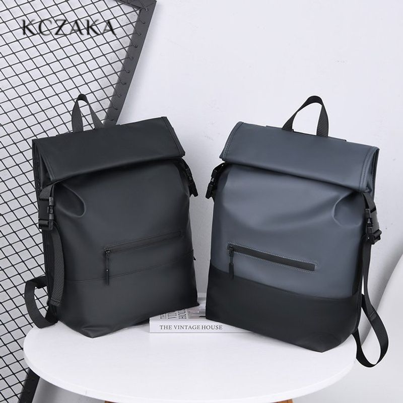 Kczaka thời trang CuộN Bìa Ba lô khóa kéo phong cách hiện đại của nam chất lượng cao Ba lô