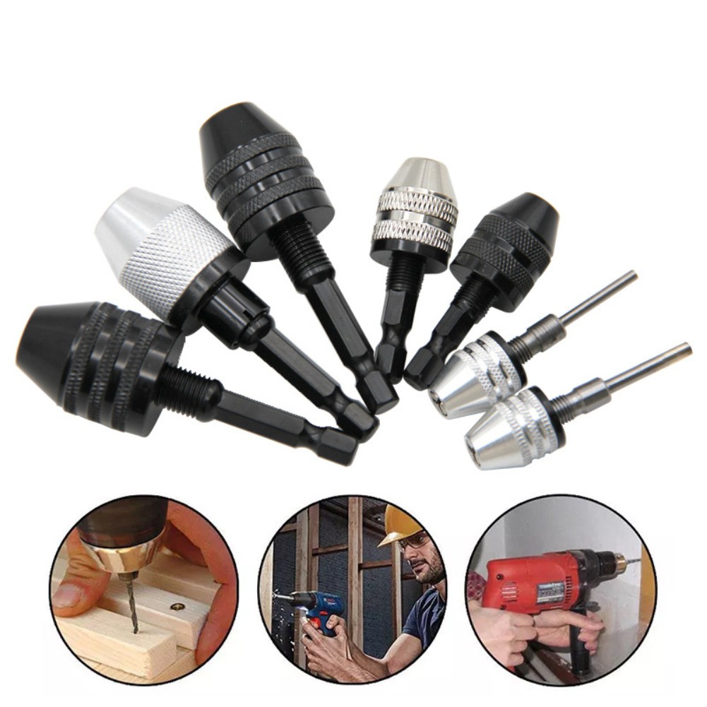 Hạnh Phúc Nhà đầu lắp mũi khoan không chìa 0.3-3.6Mm/0.3-3.4Mm công cụ chuyển đổi 1/4 chuôi lục giác Bộ chuyển đổi chuyển đổi nhanh Chuck Cho Điện chuôi lục giác Khoan Chuyển Đổi Bộ Chuyển Đổi