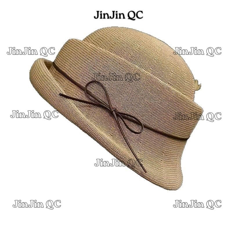 Mũ Dệt Kim Hè Có Nơ Phong Cách Vintage Phù Hợp Mọi Khuôn Đầu Che Nắng Tôn Vẻ Đẹp Khuôn Mặt JinJinQC