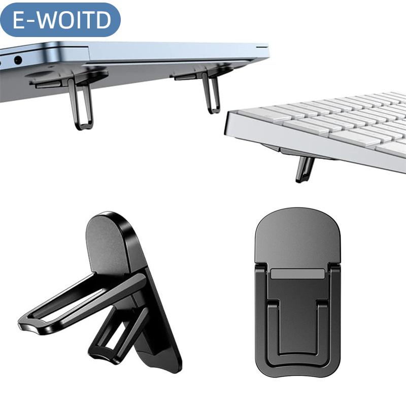  【E-WOITD  2 cái máy tính xách tay đứng mini cầm tay chủ có thể gập lại nvisible máy tính xách tay Riser khung giá cho máy tính xách tay đứng làm mát chủ 