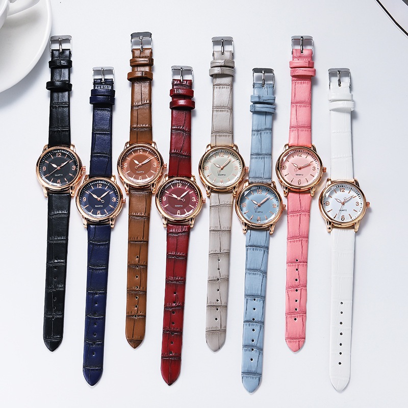 Đồng hồ nữ dây da quartz tròn size 34mm cực xinh