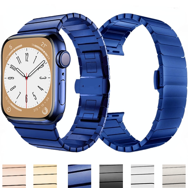 Metal strap For Apple watch Ultra 49mm 8 7 45mm 41mm steel high-end bracelet wristband For iWatch Series 6 5 4 SE 44mm 40mm 42mm