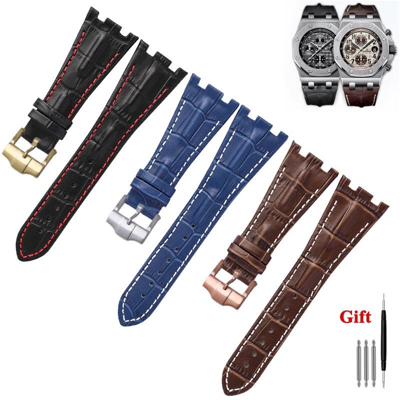 ❈▣ อุปกรณ์เสริมนาฬิกา Bone Grain Leather Watch Band สำหรับ AP 26470 26133 15703 26470SO สาย 28 มม. ผู้ชายผู้หญิงกีฬาสร้อยข้อมือกันน้ำ ราคา 611 บาท*ส่งฟรี