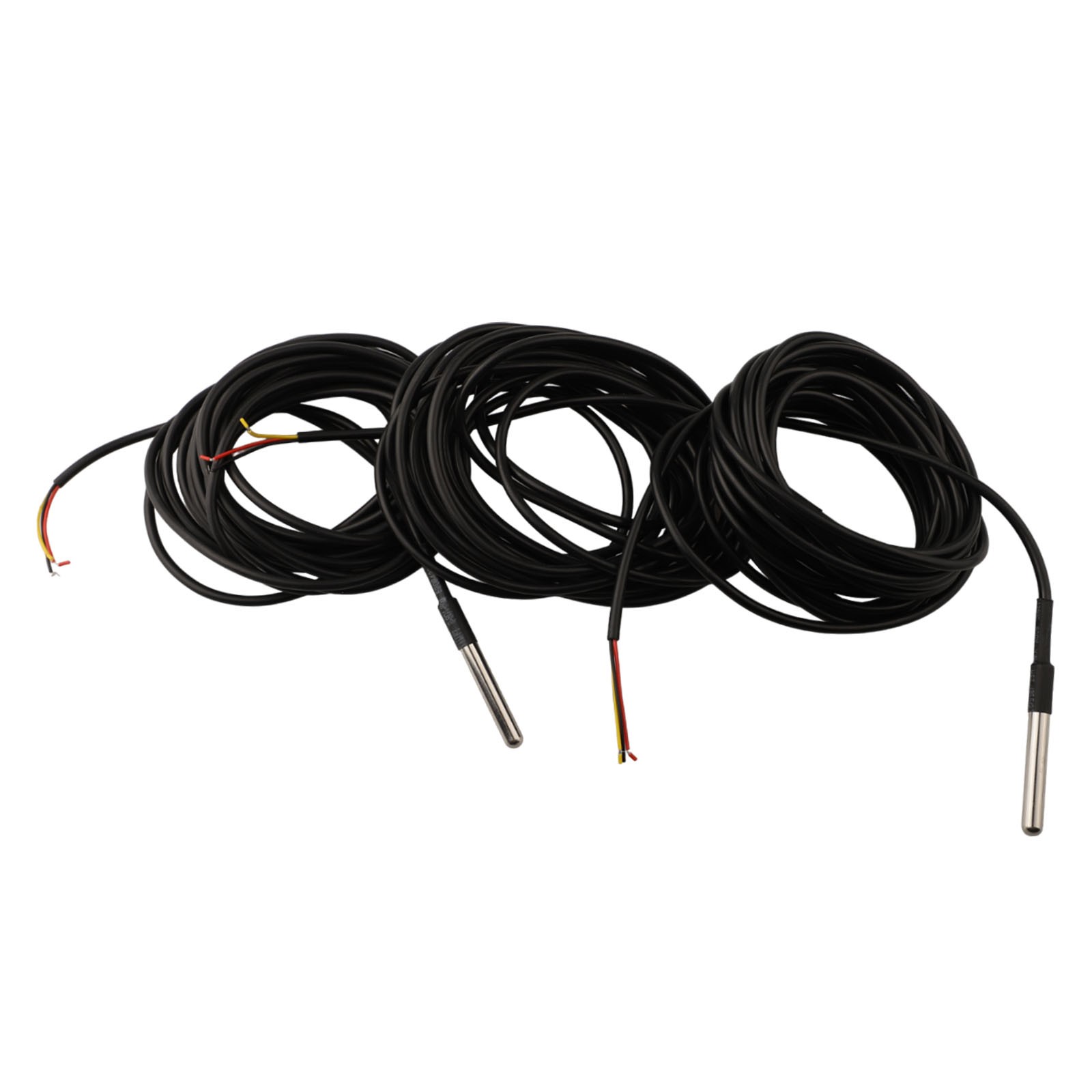 HOMETOOL Digital Temperature Sensor Probe Waterproof Stainless Steel Cable 5 Meter 18B20 Chip -55°C To 125°C Range 3pcs