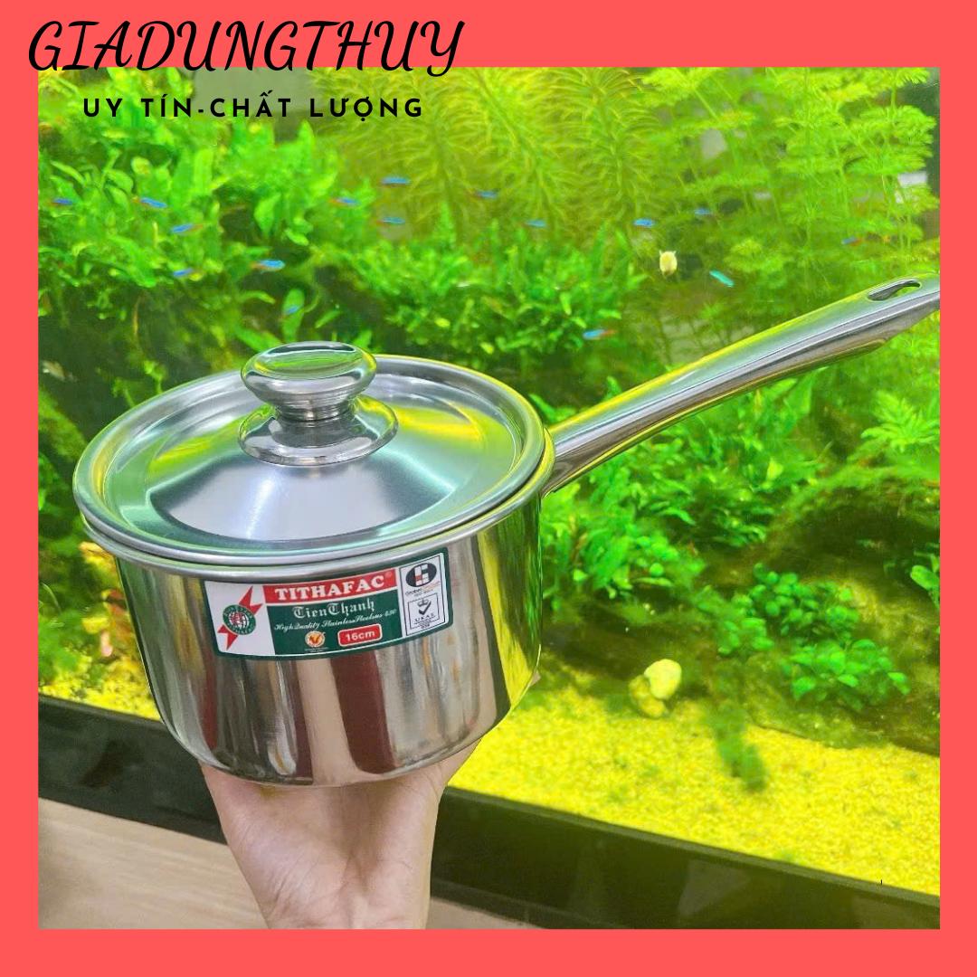 Quánh inox 430 TITHAFAC có nắp inox cao cấp tiện dụng size 14cm~18cm