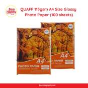 QUAFF 115gsm A4 Size Glossy Photo Paper 100 Sheets