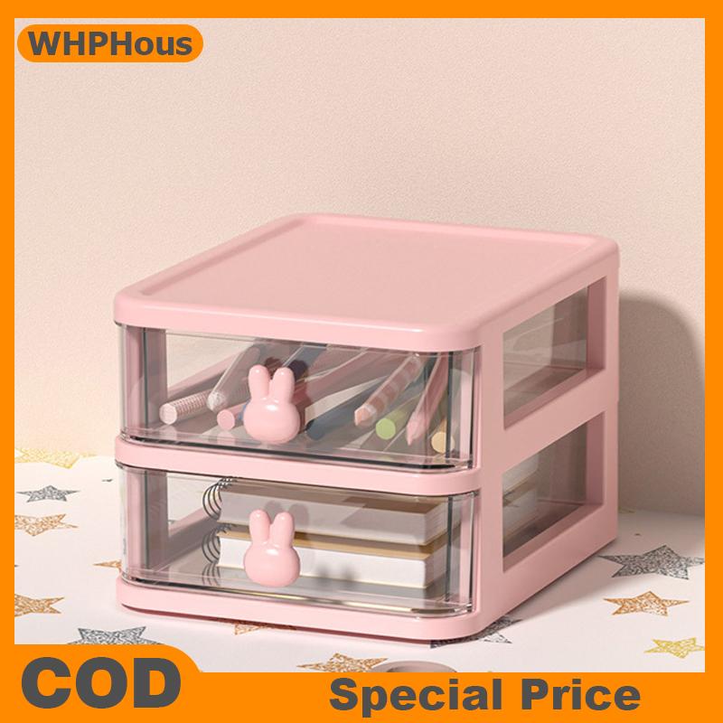 WHPHous Tủ nhựa đa tầng lưu trữ máy tính để bàn thuận tiện của mỹ phẩm văn phòng phẩm