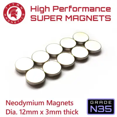 Disc Neodymium Magnets 12mm dia x 3mm 10pcs/pack
