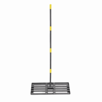 MMLUCK Stainless Steel Lawn Leveling Rake Adjustable Handle Heavy Duty Soil Leveler Landscaping Tool Non Flipping Yard Leveler Lawn Leveling
