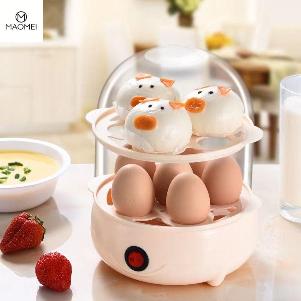 MAOMEI Tự động tắt Một/hai lớp Máy làm nóng trứng Nhà bếp Bữa sáng Sữa Nồi hấp trứng Máy nấu ăn Nồi nấu trứng Nồi nấu trứng chạy điện