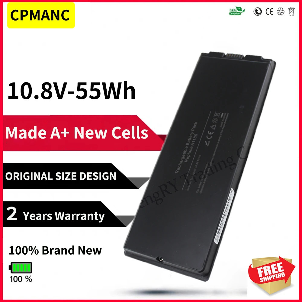 Strong PowerNew black laptop Apple 13 A1185 A1181 ma561 ma561fe/A ma561g/A ma561ll/A ma254 free shipping