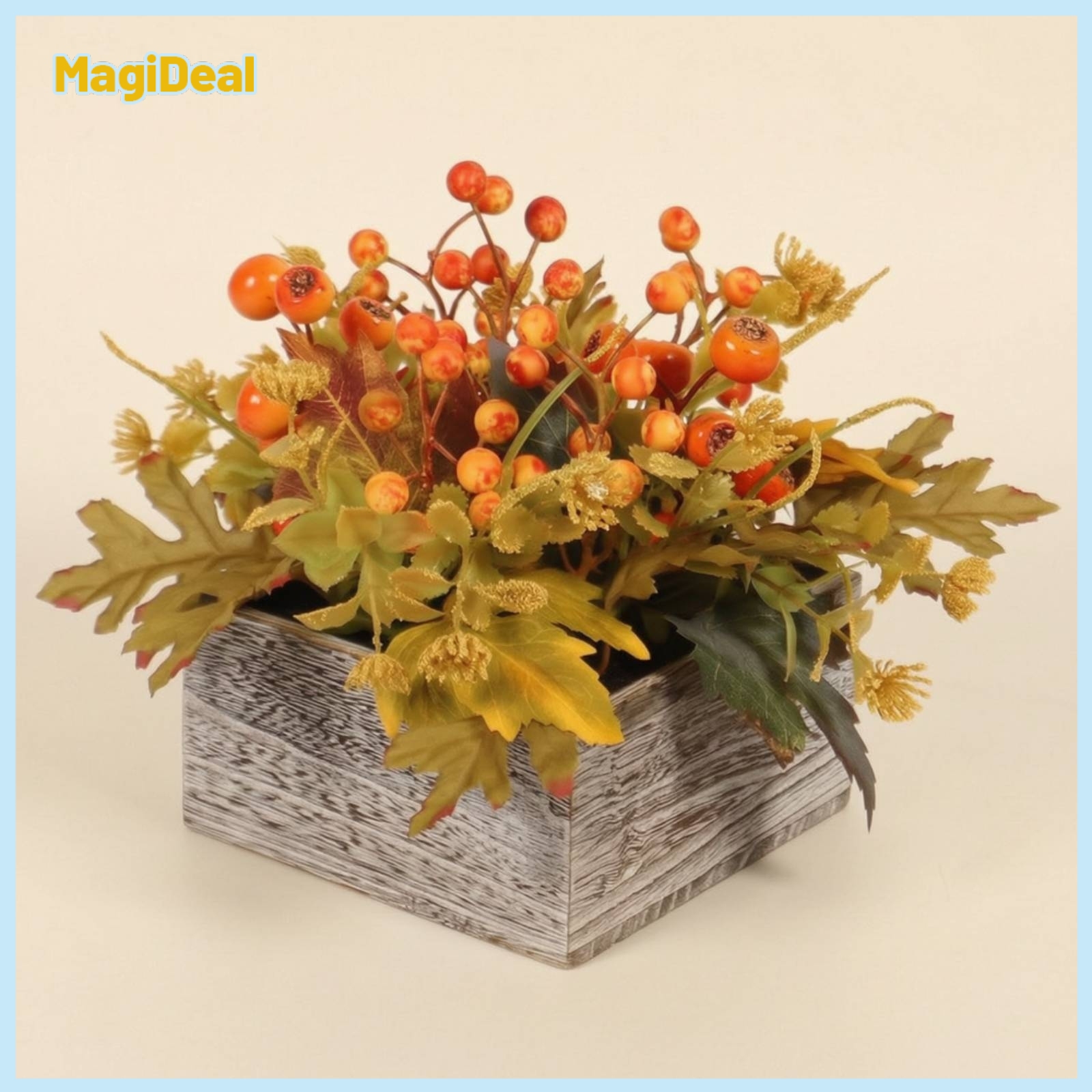 MagiDeal Rustic Flower Centerpiece with Wooden Box Easy Care Floral Arrangement with Wooden Box Low Maintenance Artificial Flower Centerpiece Natural-Looking for Mantel, Thanksgiving ราคา 2,678 บาท*ส่งฟรี