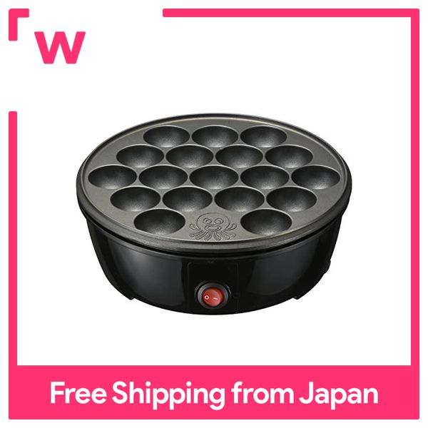 Ohm điện Takoyaki thiết bị Takoyaki thiết bị Takoyaki tấm để bàn fluororesin chế biến tấm 18 nướng COK-E-T65-AH-K Đen 08-3291 Ohm