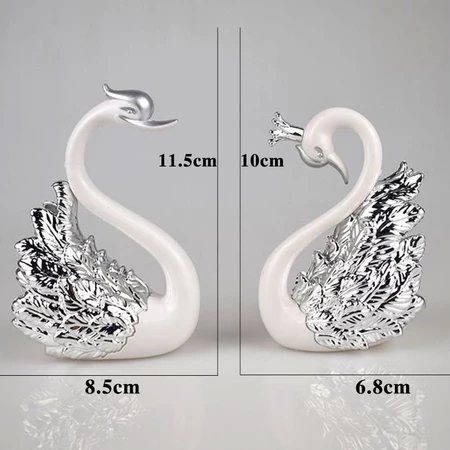 KOREAN Sepasang Angsa Gold / Silver Flaminggo Hiasan / Interior Emas Dan Perak Pernikahan / Dekorasi Ruang Tamu