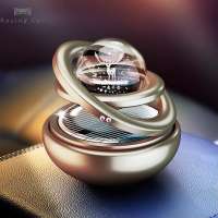 Takimeo Solar Powered Rotating Car Fragrance Decoration Aluminium Alloy Interstellar Suspension Car Perfume Accessories