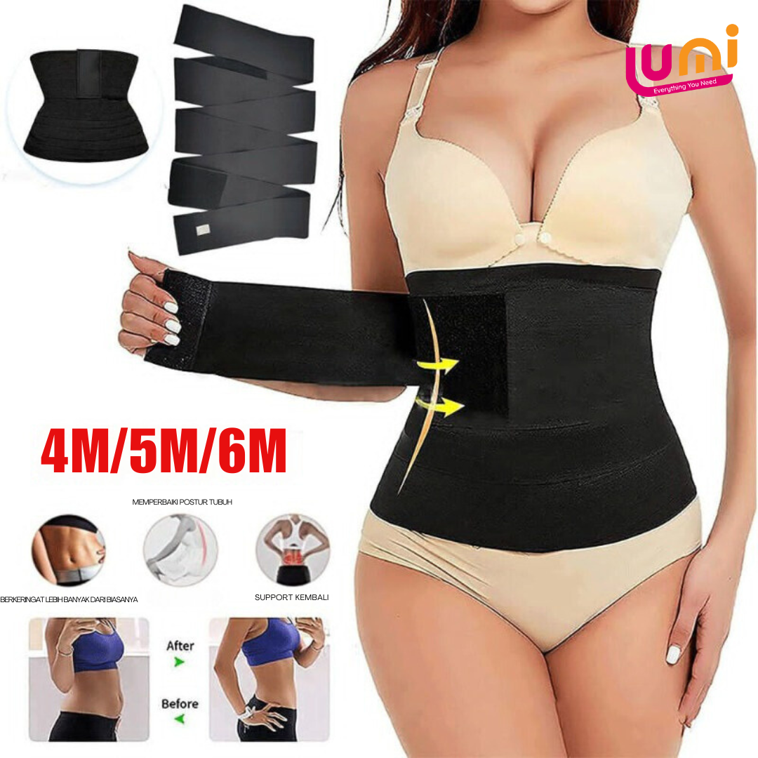 TUMMY WARP KORSET SABUK LILIT PELANGSING ELASTIS STAGEN PERAMPING PINGGANG PENGECIL PERUT BUNCIT IBU PASCA LAHIRAN MELAHIRKAN TANPA KAWAT ELASTIS 4M 5M 6M PREMIUM