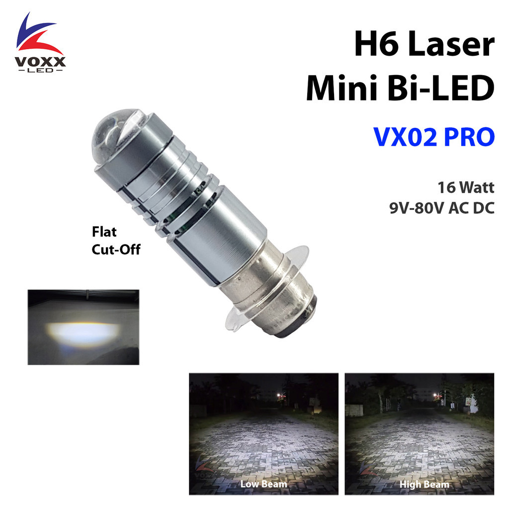 VOXX LED Lampu LED Motor H6 Laser HiLo Cut-Off Mini Bi-LED AC DC Kaki M5 Bebek 2 Warna Harga 49,999 Ringgit*Penghantaran Percuma