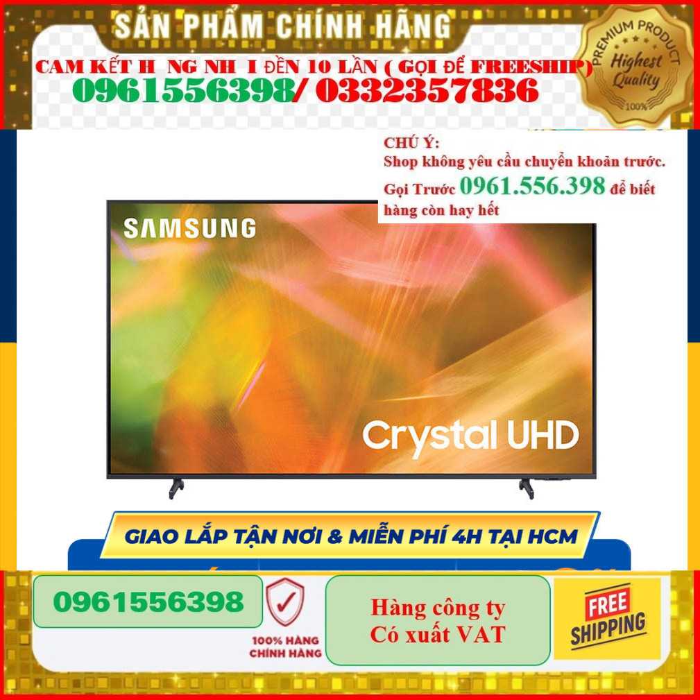 [HÀNG CHÍNH HÃNG 100%] Smart Tivi Samsung 4K 50 inch UA50AU8000 50AU8000 Tizen OS, Tìm kiếm bằng giọng nói có tiếng Việt, Điều khiển tivi bằng điện thoại, HDR10+. SmartThings, UHD Dimming, Q - Symphony, Bluetooth - Miễn phí giao hàng HCM