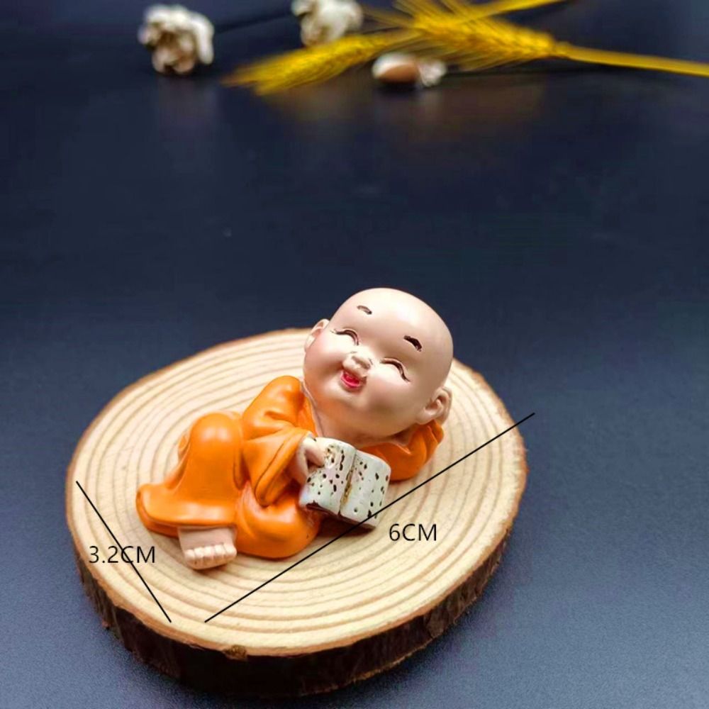 GLOWLITE Resin Mini Buddha Figurine DIY Cute Buddha Ornaments Micro Landscape Decor Exquisite Small Monk Sculpture Home Decor