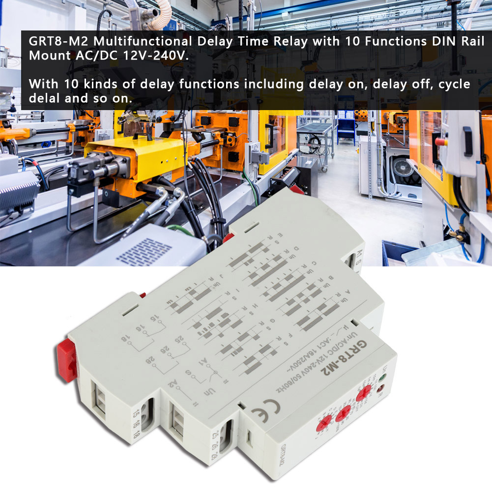 Garosa Rơle thời gian Rơle thời gian trễ đa chức năng mini với 10 chức năng DIN Rail Mount AC/DC 12V-240V Giá 616,000 Đồng*Miễn phí vận chuyển