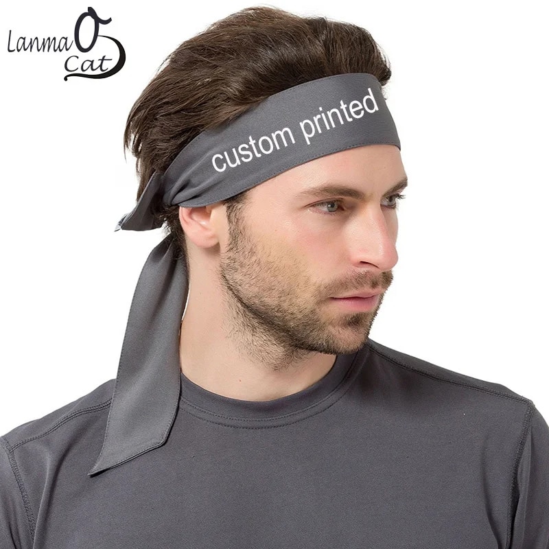 Dải băng buộc đầu chơi thể thao cho phụ nữ nam làm theo yêu cầu in logo thể thao ngoài trời Headband trống màu tùy chỉnh mũ nón