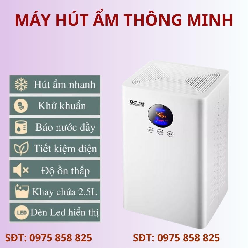 Máy hút ẩm gia đình, Máy hút ẩm mini, Máy hút ẩm phòng ngủ, máy hút ẩm thông minh