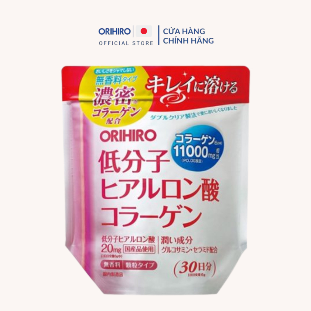 Bột Collagen Hyaluronic Acid Làm Đẹp Da Orihiro 11000mg