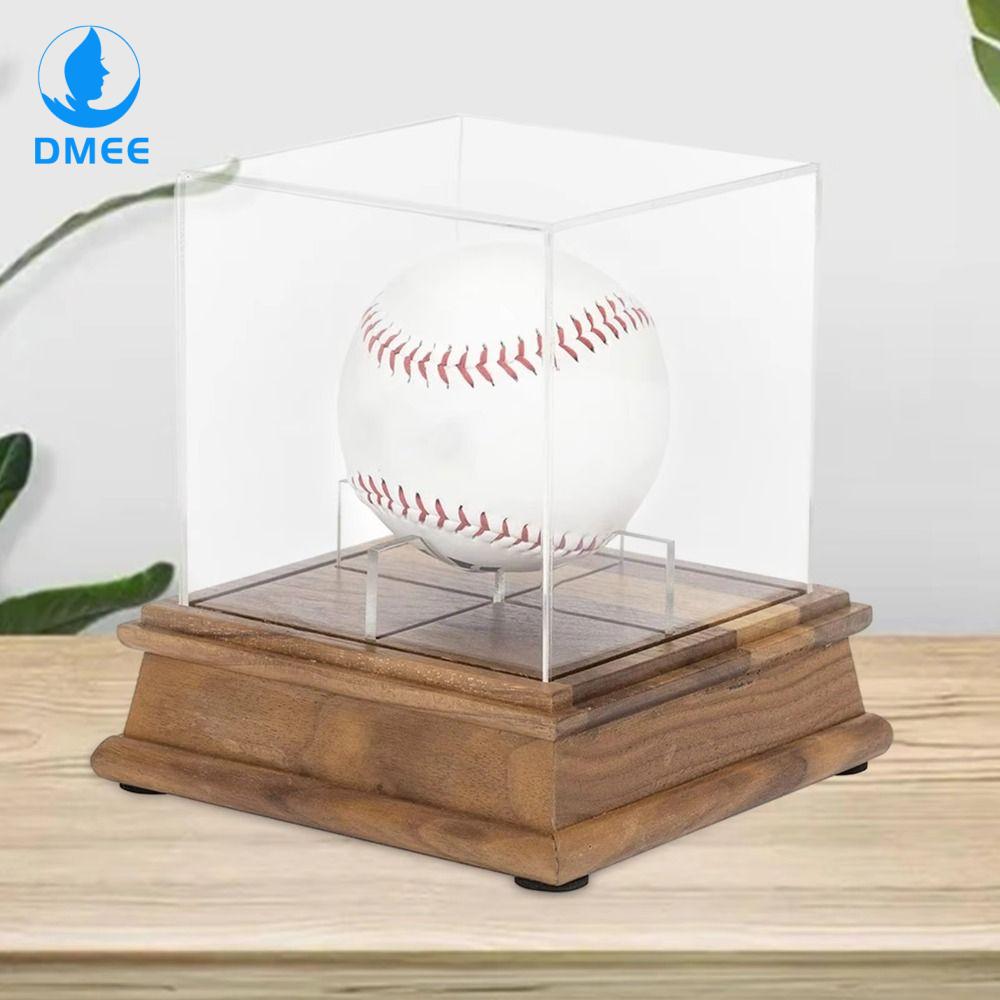 DMEE Khối Acrylic Hộp bóng chày Chống bụi Giá đỡ bóng Hộp trưng bày bóng chày Hộp lưu trữ Hình vuông Giá đỡ bóng chày Bóng có chữ ký