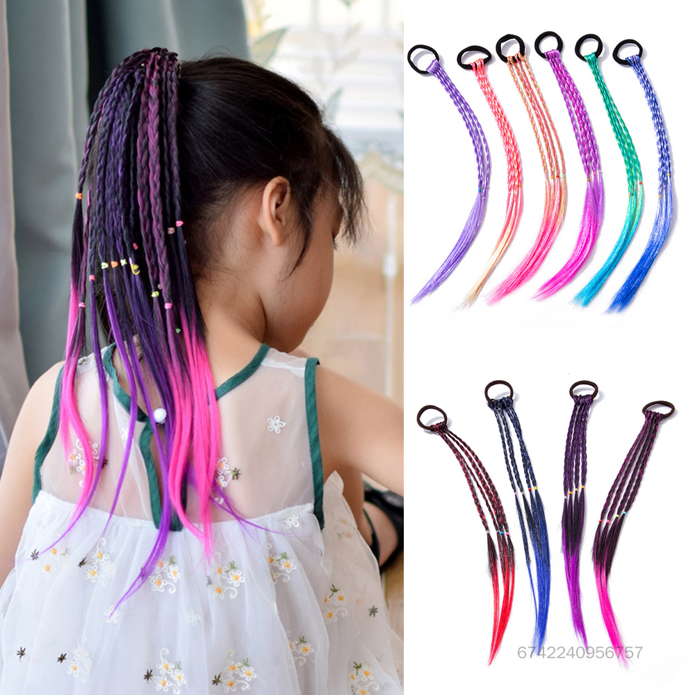Nhiều màu Dreadlocks Kids Elastics Hair Rope Wig Girls Phụ kiện tóc dễ thương KK-VN