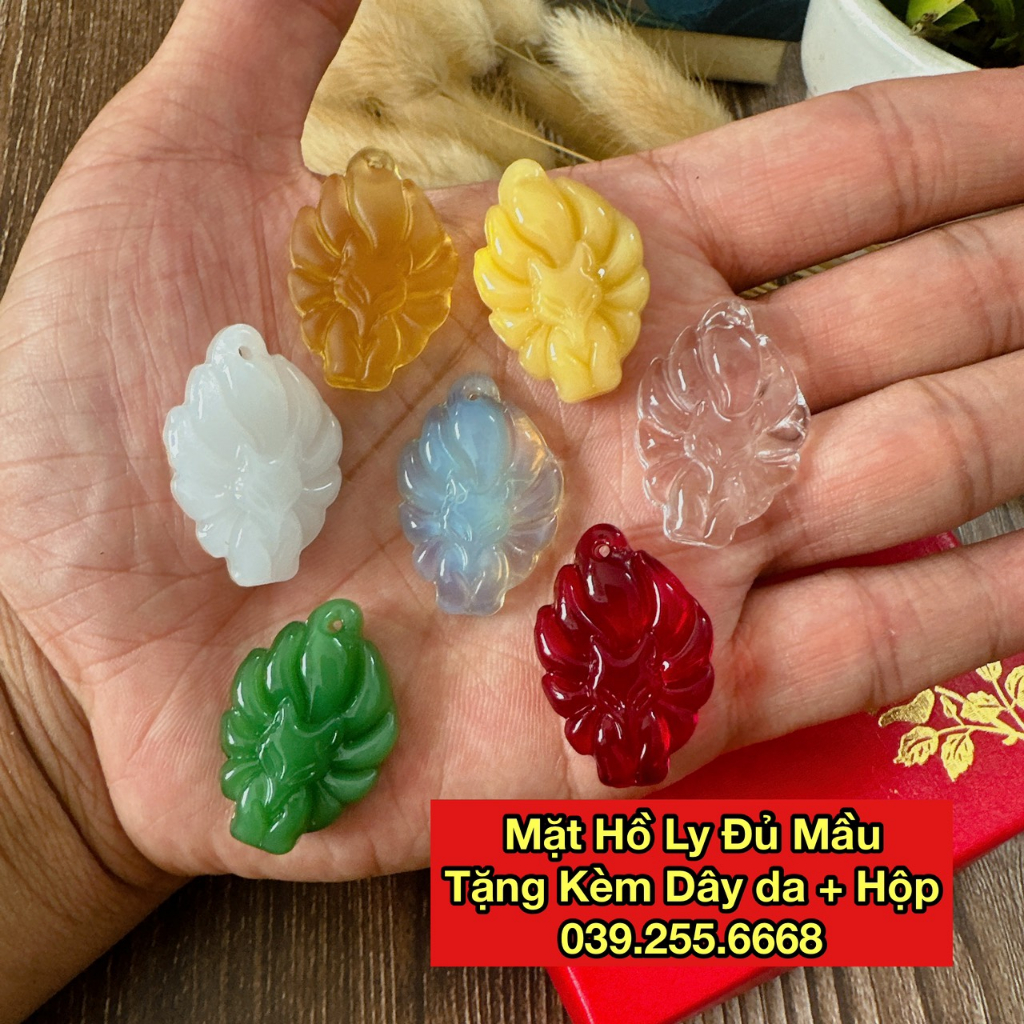 Mặt dây hồ ly chín đuôi đá phong thủy - tặng dây đeo cao cấp
