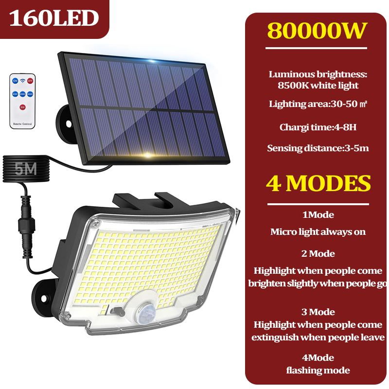 OOKAS solar light outdoor waterproof 80000W Durable Sensor Solar Street Light With Remote
