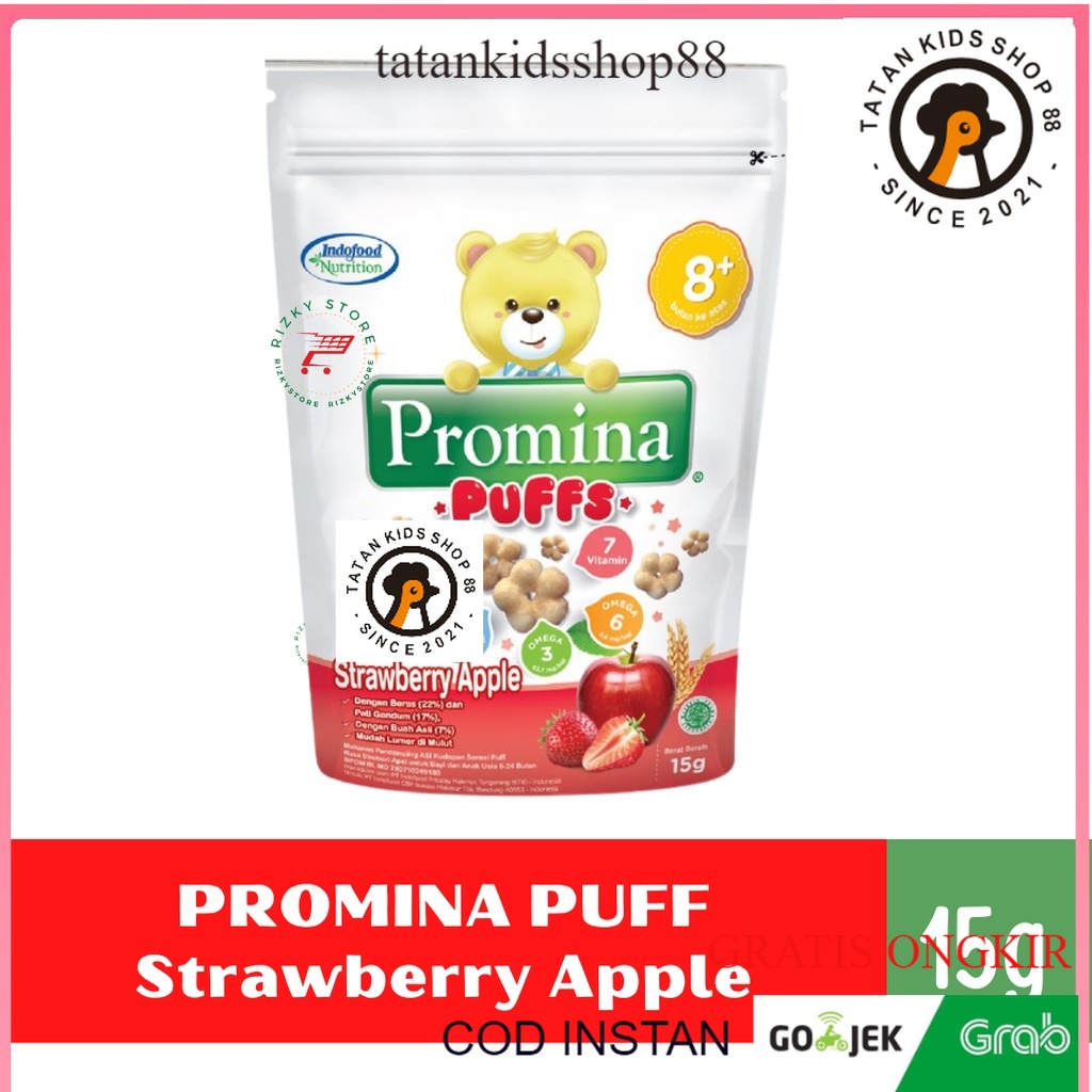Promina Puffs 15 Gram Puff Biskuit Sereal Makanan Cemilan Bayi 8+