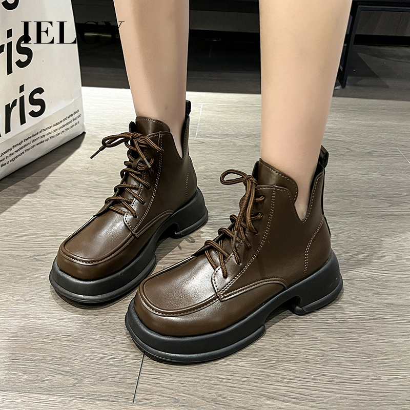IELGY Size 35-42 Korean style soft leather Martin boots for women