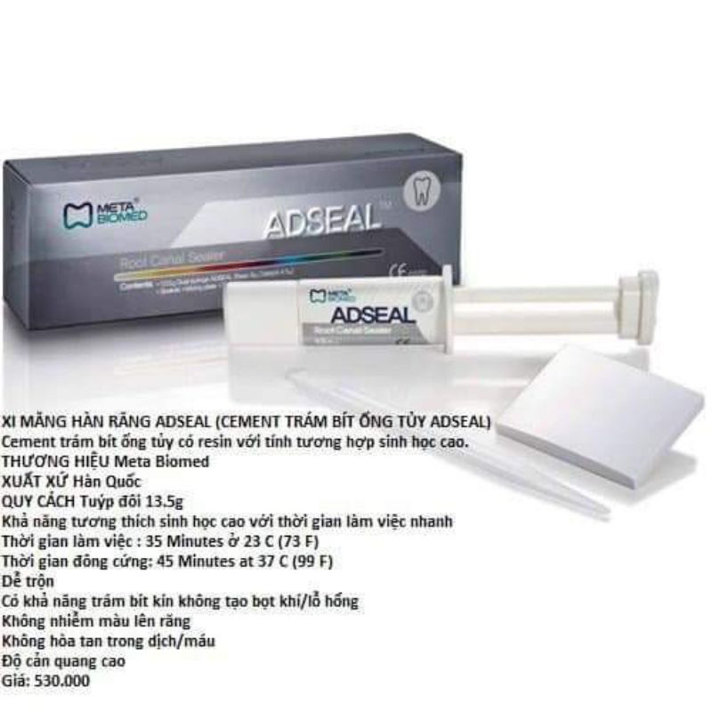 Adseal chất hàn tuỷ_trám bít ống tuỷ- chất liệu sinh học
